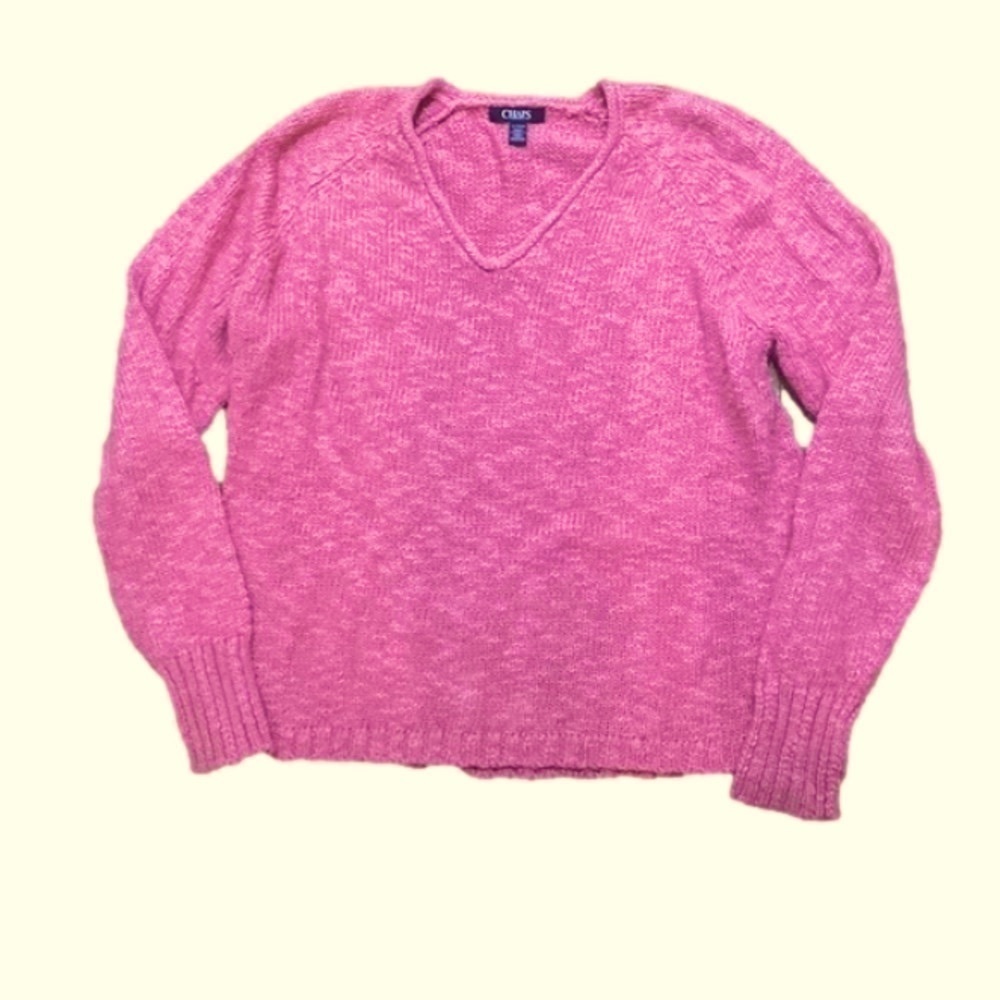 CHAPS pullover pink sweater ~ Size XL